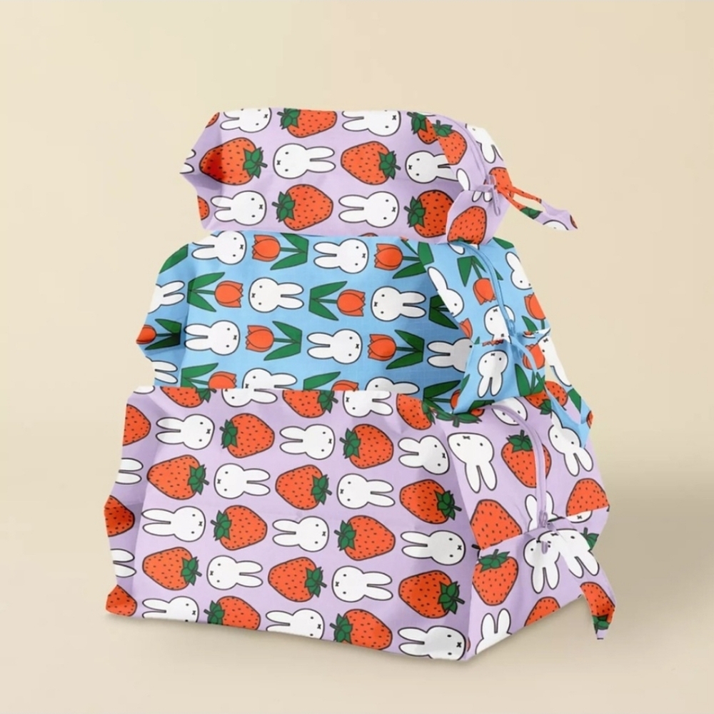 NWT BAGGU 3D Zip Pouch Set Miffy UO Exclusive